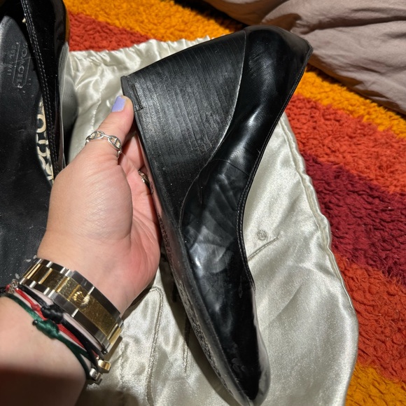 Coach patent leather black wedge 9 - Picture 2 of 5